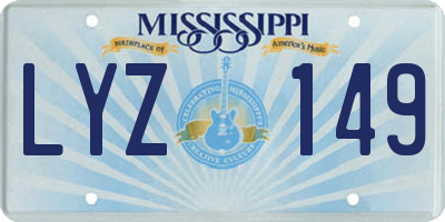 MS license plate LYZ149