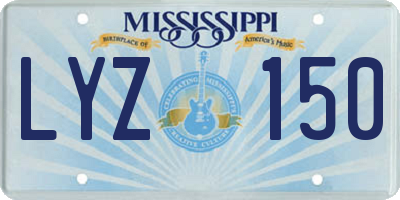 MS license plate LYZ150