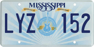 MS license plate LYZ152