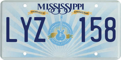 MS license plate LYZ158