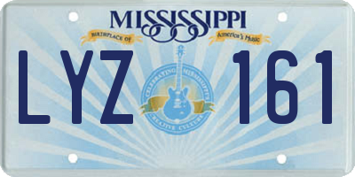 MS license plate LYZ161