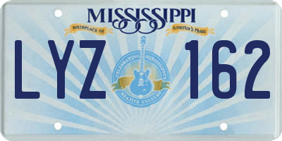 MS license plate LYZ162