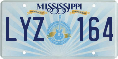 MS license plate LYZ164