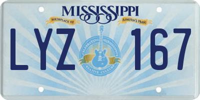 MS license plate LYZ167
