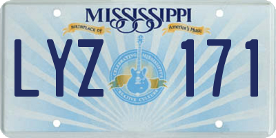 MS license plate LYZ171