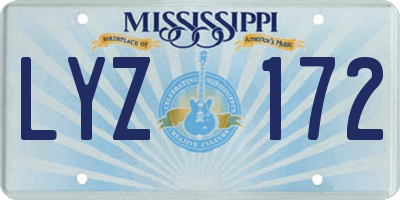 MS license plate LYZ172