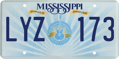 MS license plate LYZ173