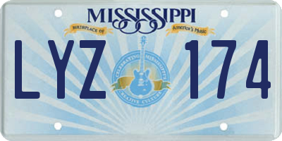 MS license plate LYZ174