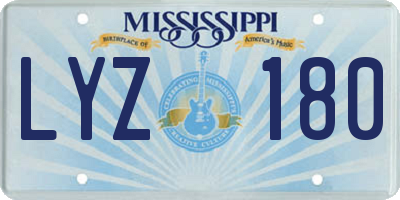 MS license plate LYZ180