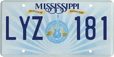 MS license plate LYZ181