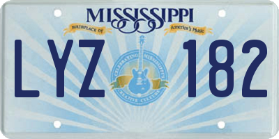 MS license plate LYZ182