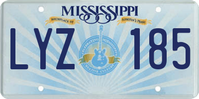 MS license plate LYZ185