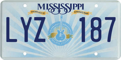 MS license plate LYZ187