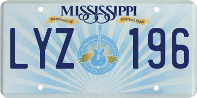 MS license plate LYZ196