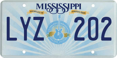 MS license plate LYZ202