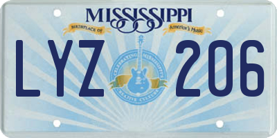 MS license plate LYZ206