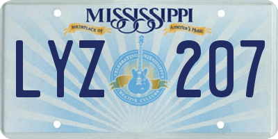 MS license plate LYZ207