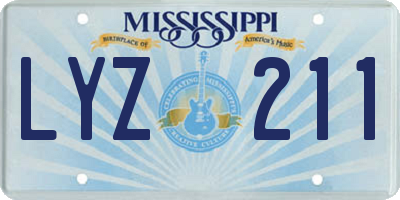MS license plate LYZ211
