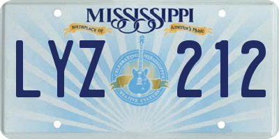MS license plate LYZ212