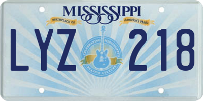 MS license plate LYZ218