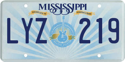 MS license plate LYZ219