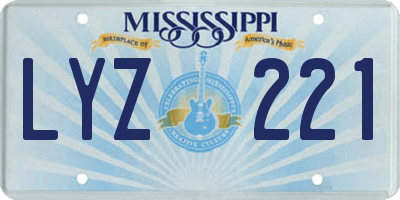 MS license plate LYZ221