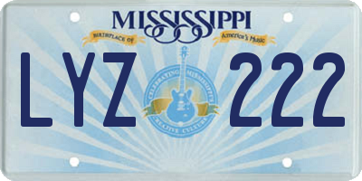 MS license plate LYZ222