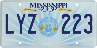 MS license plate LYZ223