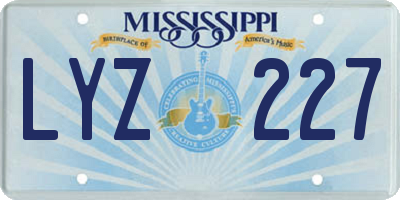 MS license plate LYZ227