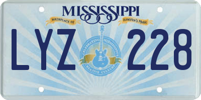 MS license plate LYZ228