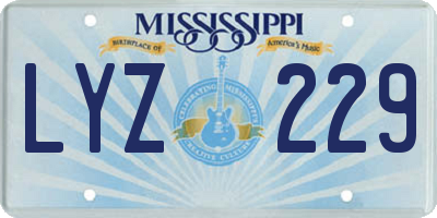 MS license plate LYZ229