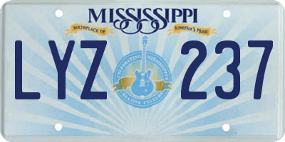 MS license plate LYZ237