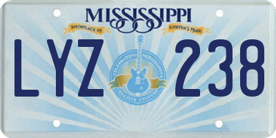 MS license plate LYZ238