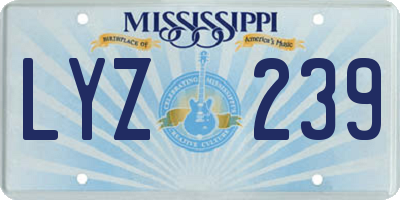 MS license plate LYZ239