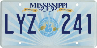 MS license plate LYZ241
