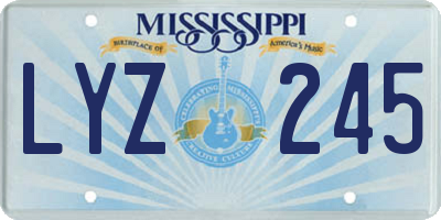 MS license plate LYZ245