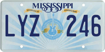 MS license plate LYZ246