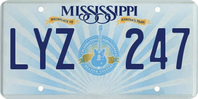 MS license plate LYZ247