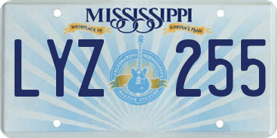 MS license plate LYZ255