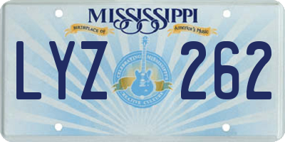 MS license plate LYZ262