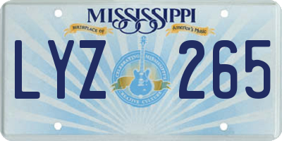 MS license plate LYZ265
