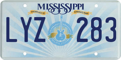 MS license plate LYZ283