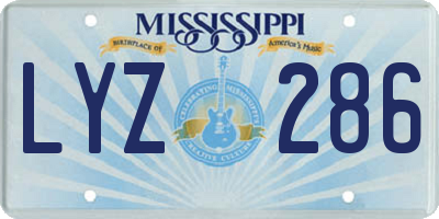 MS license plate LYZ286