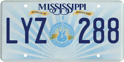 MS license plate LYZ288