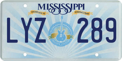 MS license plate LYZ289
