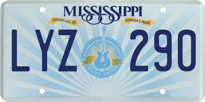 MS license plate LYZ290