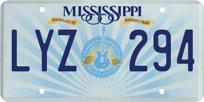 MS license plate LYZ294