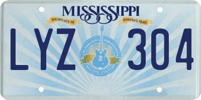 MS license plate LYZ304