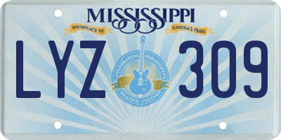 MS license plate LYZ309