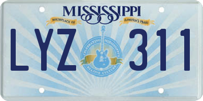 MS license plate LYZ311